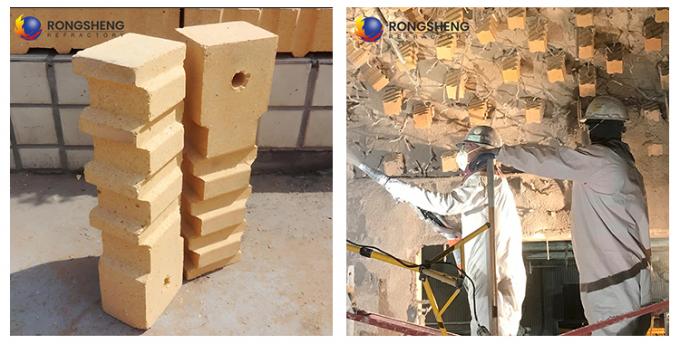 Промышленный печь подвешенный огонь кирпич Отличная термоупорность Рефракторный высокий алюминий Анкерные кирпичи для горячей печи 1