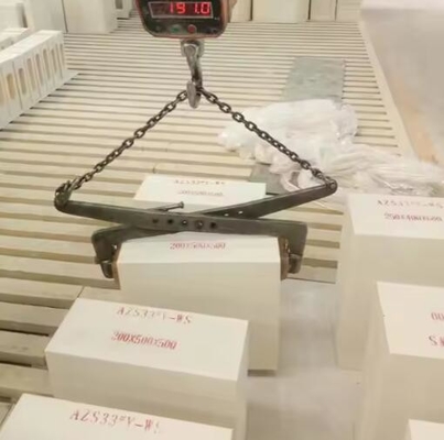 Высокотемпературные расплавленные литые кирпичи Рефракторные кирпичи циркония корунда AZS-41, AZS-36, AZS-33 Для стеклянной печи